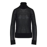 Slit sleeve turtleneck