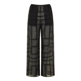 Monogram crochet trousers – cream