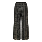 Monogram crochet trousers – cream