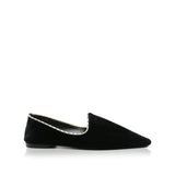 Leather-lined velvet slippers