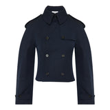 Short double-breasted trench jacket