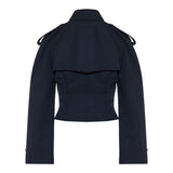 Short double-breasted trench jacket