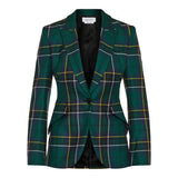 Checked wool-twill blazer