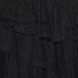 Tiered lace asymmetric mini skirt