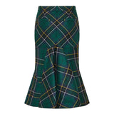 Kickback-detail plaid skirt