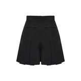 Pleated wool shorts