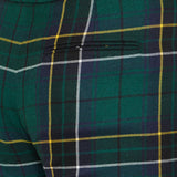Plaid wool straight trousers