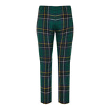 Plaid wool straight trousers