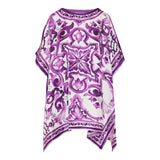 Majolica-print twill kaftan