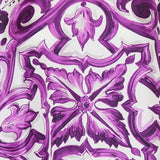 Majolica-print twill kaftan