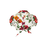 Floral cotton poplin top