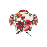 Floral cotton poplin top