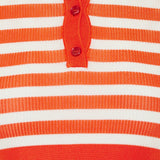 Striped cropped polo shirt
