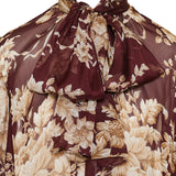 Rose-print chiffon shirt