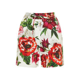 Floral cotton poplin shorts