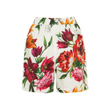 Floral cotton poplin shorts