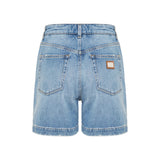 High-waisted denim shorts