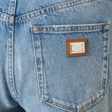 High-waisted denim shorts