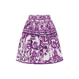 Majolica-print poplin short skirt