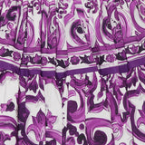 Majolica-print poplin short skirt