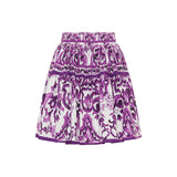 Majolica-print poplin short skirt