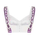 Majolica-print cotton cropped top