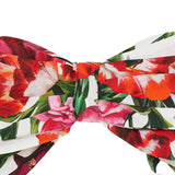 Flower print poplin cropped top