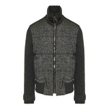 Houndstooth knit padded jacket