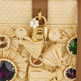 Dolce Box crochet handbag with embroidery