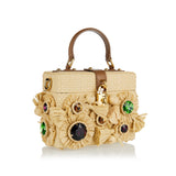 Dolce Box crochet handbag with embroidery