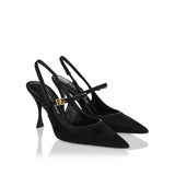 Suede slingback pumps