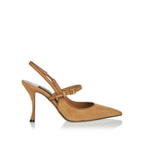 Suede slingback pumps