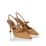 Suede slingback pumps