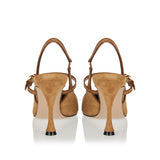 Suede slingback pumps