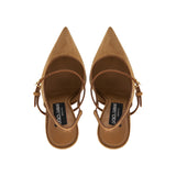 Suede slingback pumps