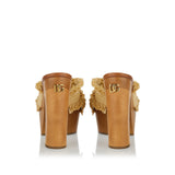 Raffia and canvas wedge sandals