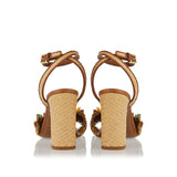 Frayed embroidered sandals