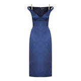 Crystal strap detail midi dress