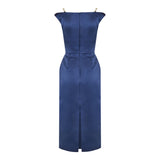 Crystal strap detail midi dress