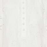 Scalloped broderie anglaise cotton-blend mini dress