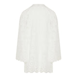 Scalloped broderie anglaise cotton-blend mini dress