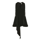 Silk mousseline ruffle romper