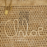 Summer Banana embellished raffia tote bag