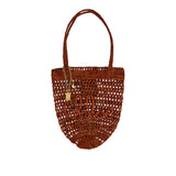 Summer Banana small raffia tote bag