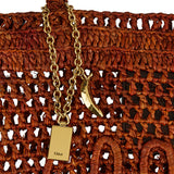 Summer Banana small raffia tote bag