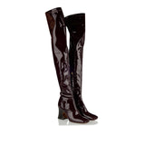 Janis glossed over-the-knee boots