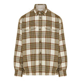 Wool checked oversized shirt