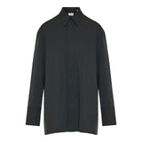 Wool side-slit oversized shirt