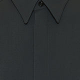 Wool side-slit oversized shirt