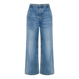 Wide fit cotton jeans